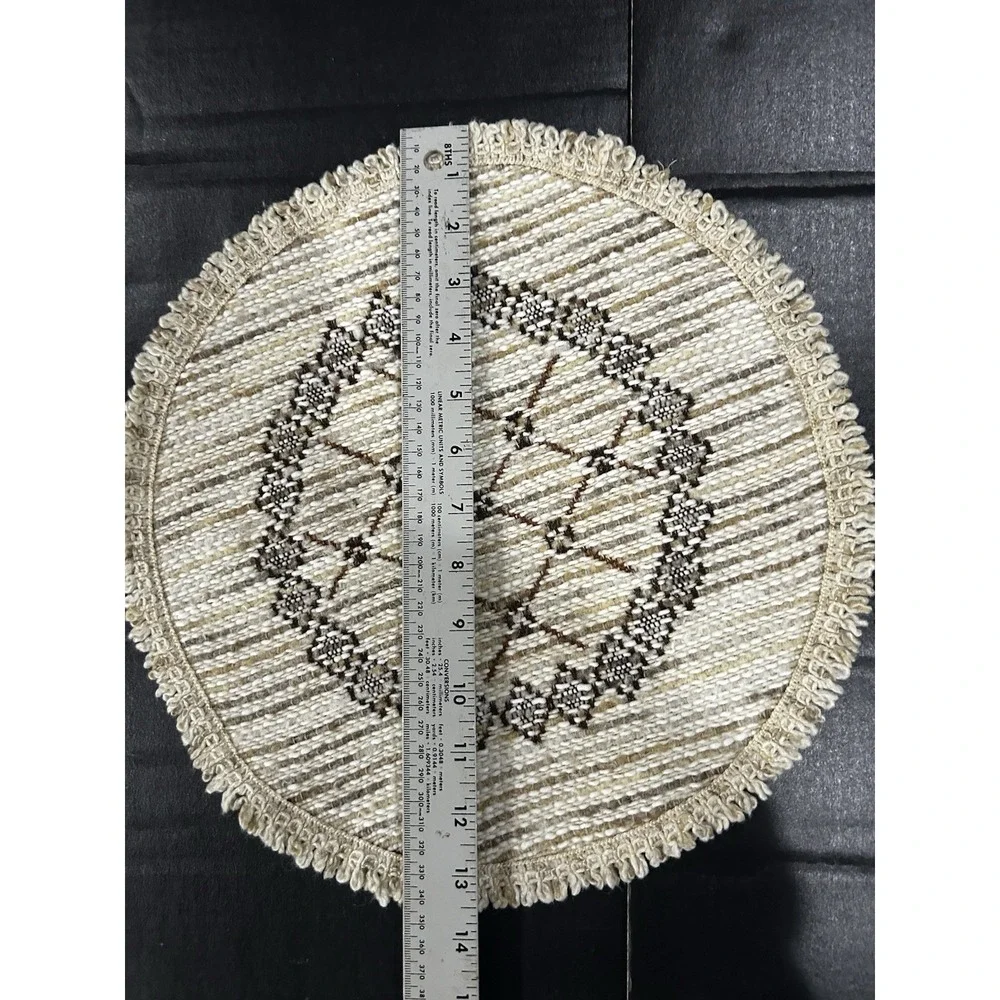 Vintage Woven Tapestry Placemats Set 2 Round 13